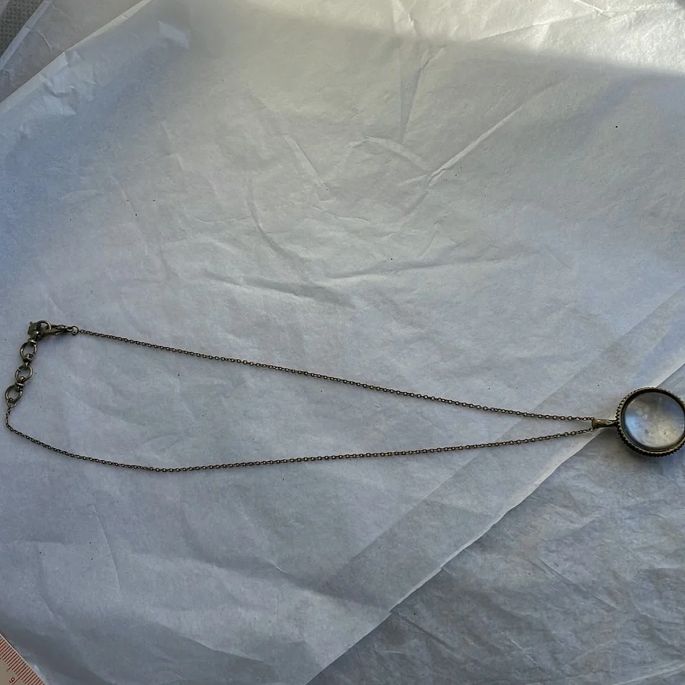 COPY - Magnifying Glass Pendant Necklace, Lucky Brand, Antique - Picture 4 of 16